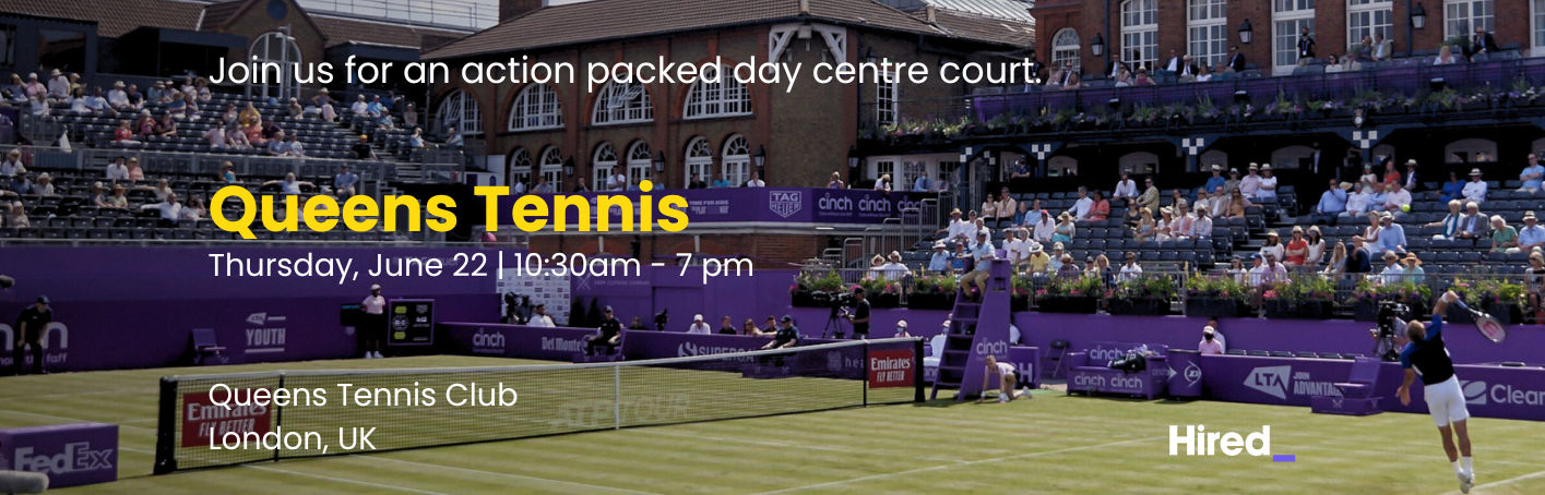 Join us for an action packed day centre court.